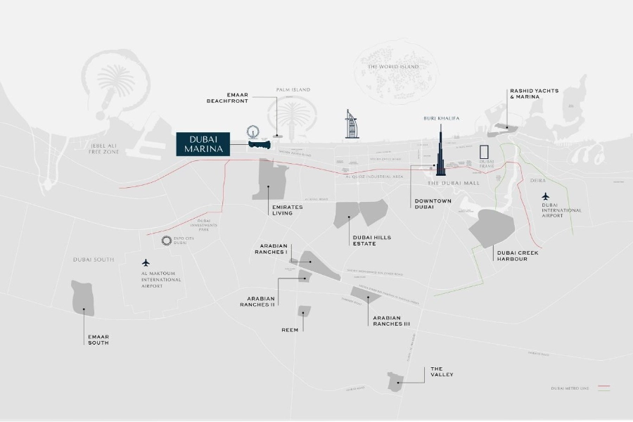 Dubai Marina Map