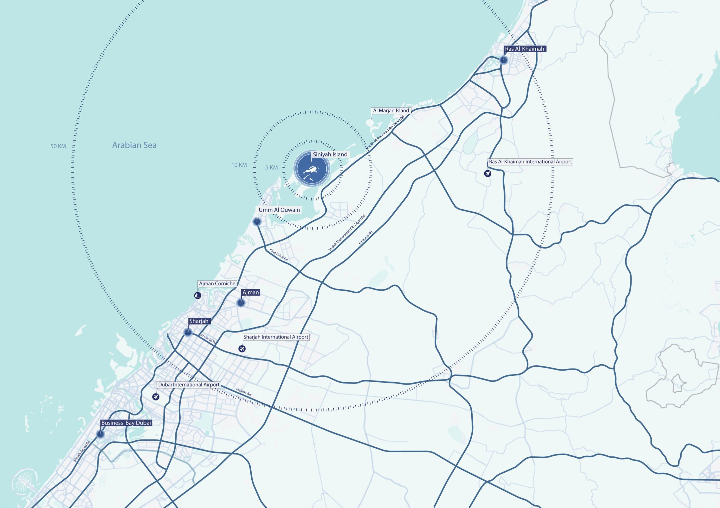 Sobha Siniya Island - Map